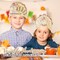 4E's Novelty Thanksgiving Paper Crowns, 24 Pcs Thanksgiving Hat Decorations, Color Your Own Turkey Hat Craft, Adjustable for Fall Crown Craft and Headband, School & Friends Giving Kids Activities